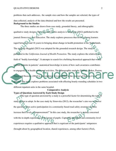 A Comparison of Three Studies Employing Different