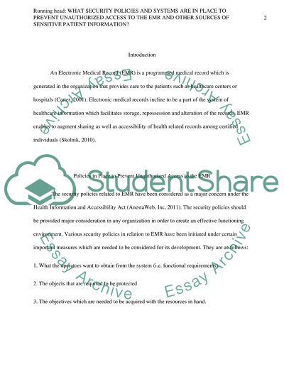 EMR and Other Sources of Sensitive Patient Information