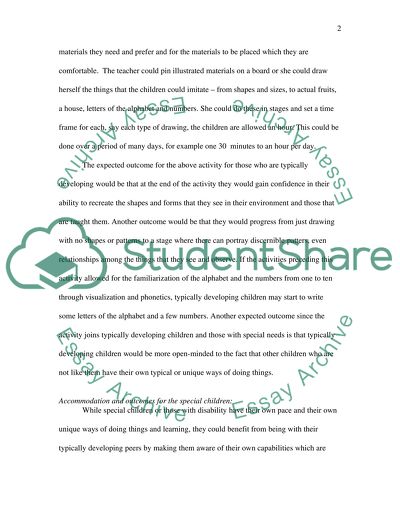 Accommodation and outcomes for the special children