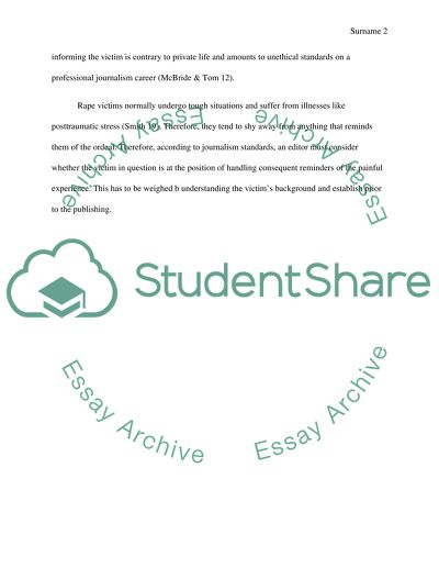 Whether to Publish a Rape Victims Name