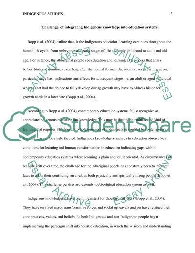 Indigenous knowledge in education systems