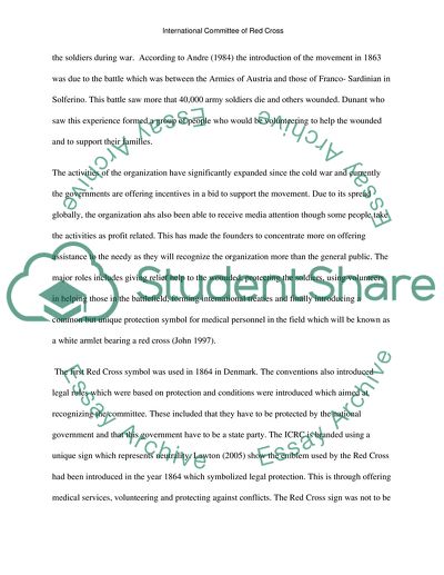 International Committee of Red Cross