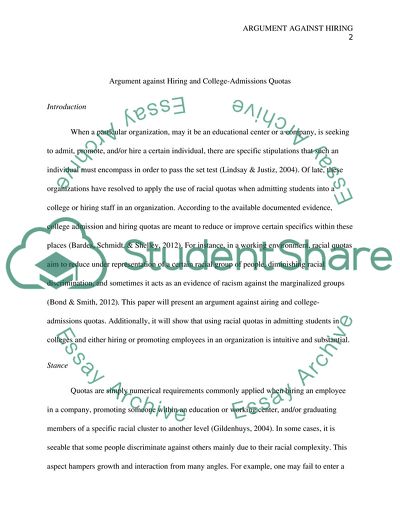 Argument against Hiring and College-Admissions Quotas