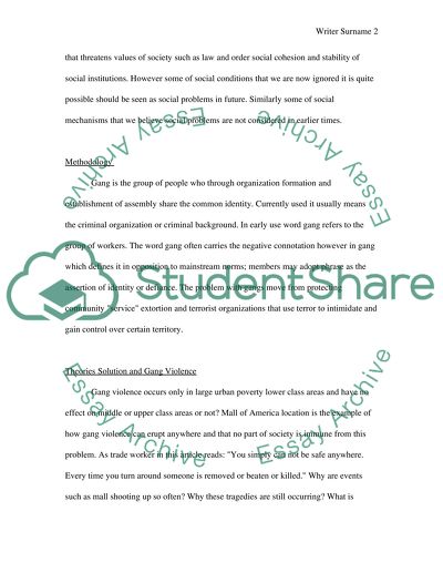 Social Problem of Gang Violence