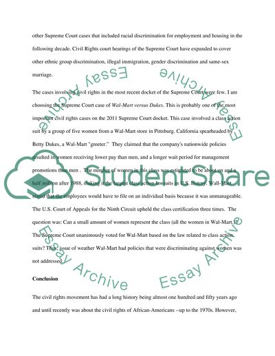 Civil rights cases in the Supreme Court: Wall-Mart versus Dukes