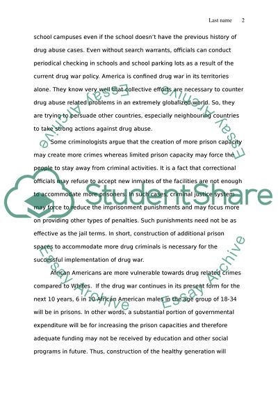 Social Consequences of the War on Drugs