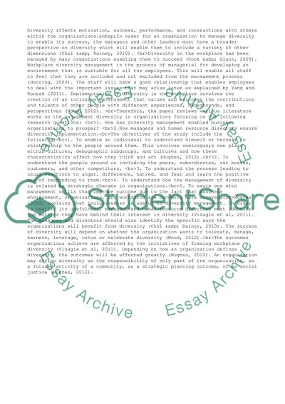 Managing Diversity in Organization