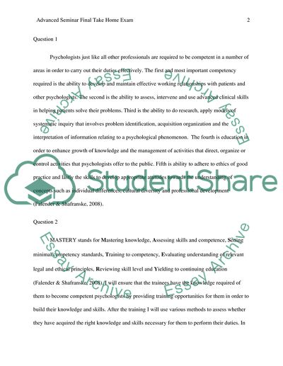 Clinical Psychology Competencies