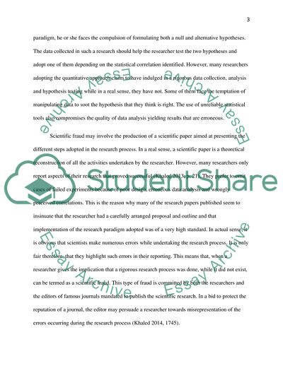 Fraud in the Scientific Environment