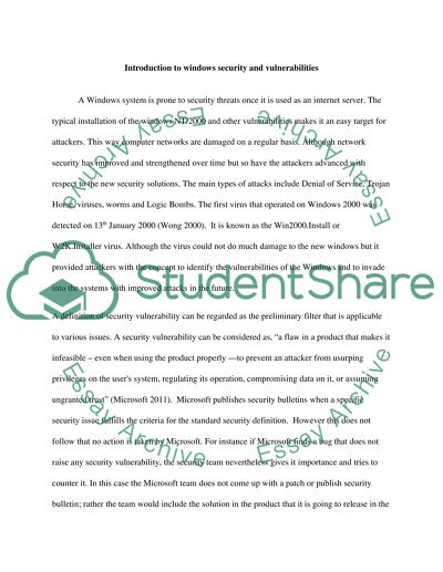 Introduction to Windows Security and Vulnerabilities