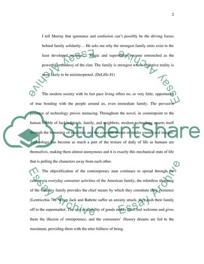 The Disintegration and Re-integration of the Family. Don DeLillos novel White Noise