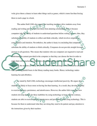 Evaluation of In High-Tech Heretic: Why Computers Dont Belong in the Classroom by Clifford