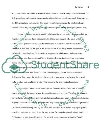 Travelling and Culture