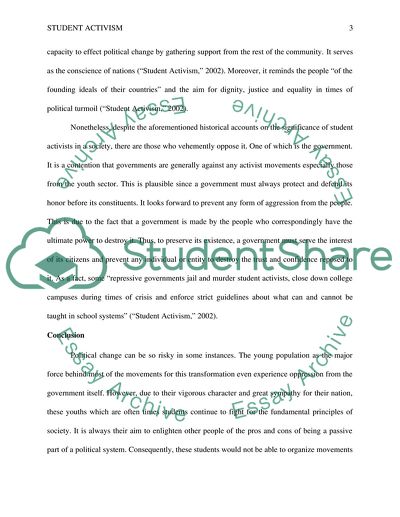 student activism essay