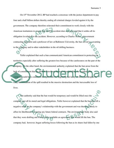 BP Hit by the Temporary Ban on the US Contracts