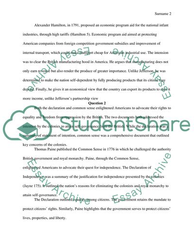 The Declarations by Alexander Hamilton and Thomas Jefferson