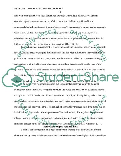 Neuropsychological Rehabilitation Essay Example | Topics and Well ...