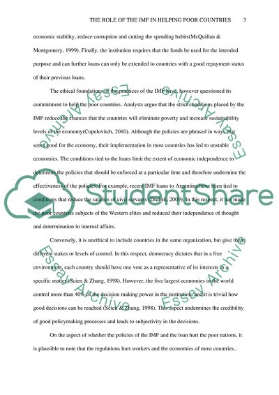 The role of the IMF in helping poor and debt-troubled countries