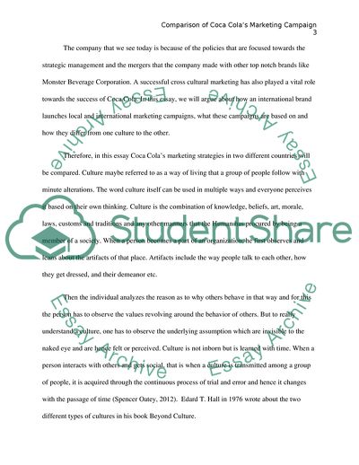 Comparison of Coca Colas Marketing Campaign