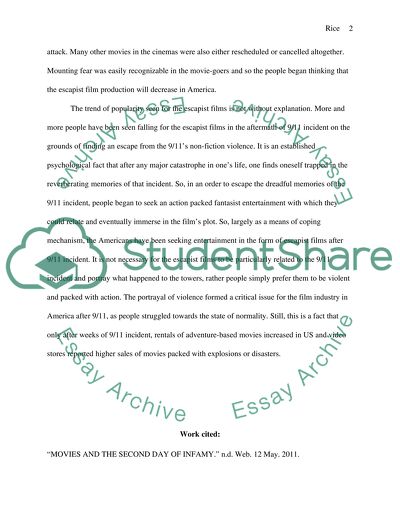 Increased Escapist Films Production After 9/11 Incident