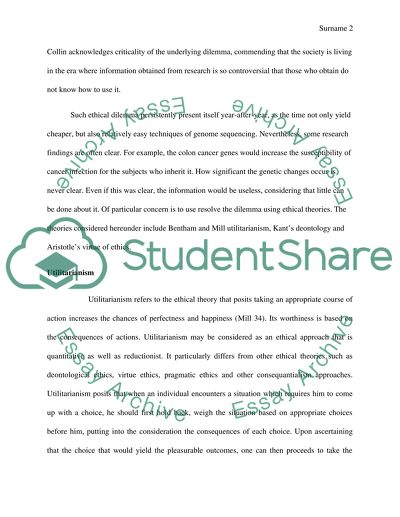 Resolving dilemma by Applying Ethical Theories: The Case of Gina Kolata