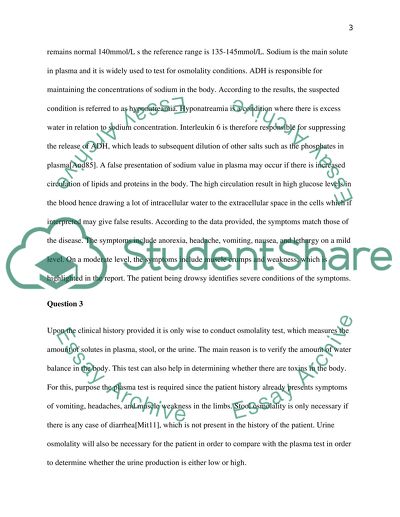 Clinical Chemistry Assignment: Case study and data interpretation