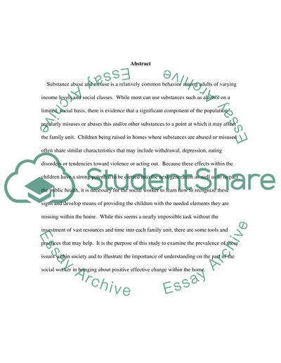 Substance Abuse Among Adults of Varying Social Classes