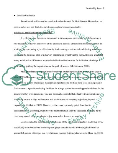 Leadership Style for Organizational Progress