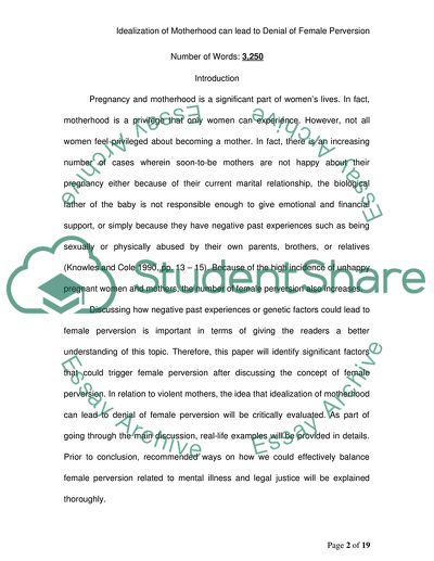 Idealization of Motherhood Can Lead to Denial of Female Perversion