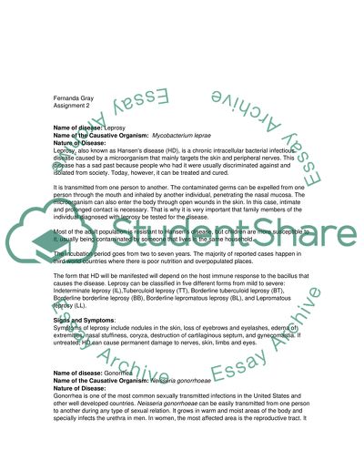 Description of 5 microbial diseases