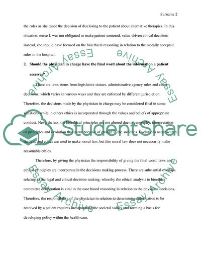 Patient, Who is Dying of Leukemia