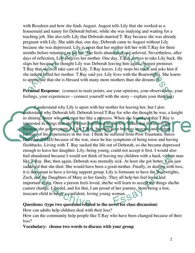 Reading Journey for the book The secret life of the bees page 196-255