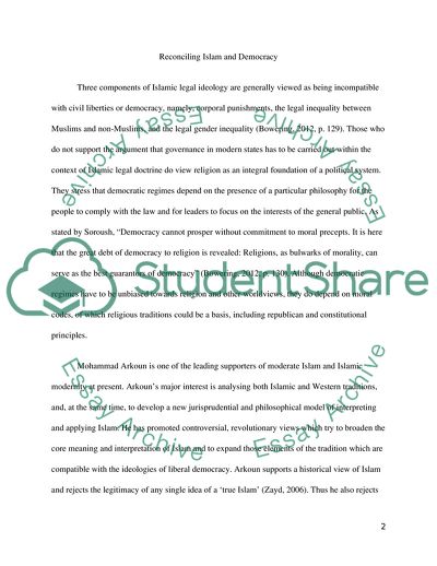 Contemporary Muslim Interpretation of Islam and Democracy