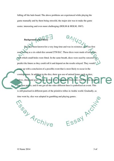 The Building of an Electronic Dice