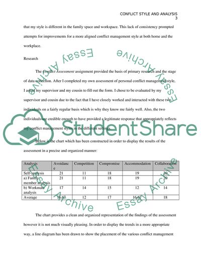 Conflict Style and Analysis