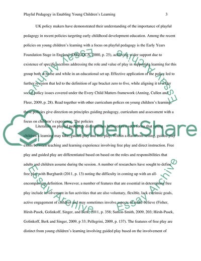 Playful Pedagogy in Enabling Young Childrens Learning