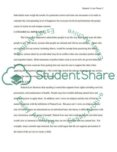 Major Issues of Ethical Theories