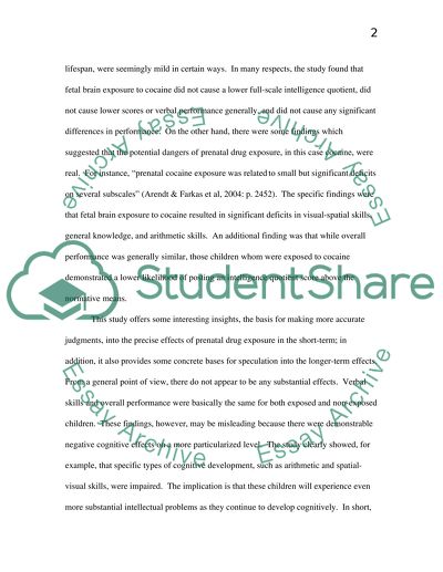 Evaluating a Research Study on Prenatal Cocaine Exposure: Potential Dangers or Not