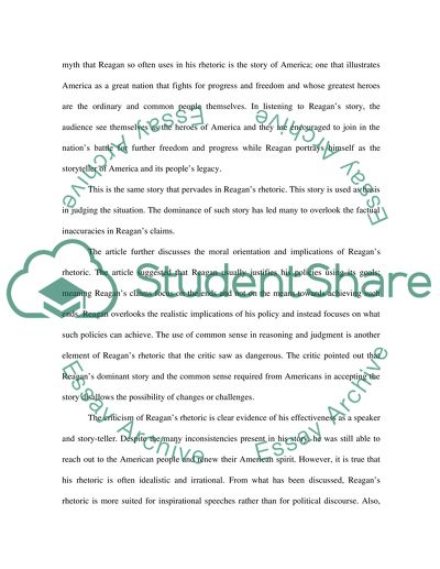 Telling Americas Story: Narrative Form and the Reagan Presidency