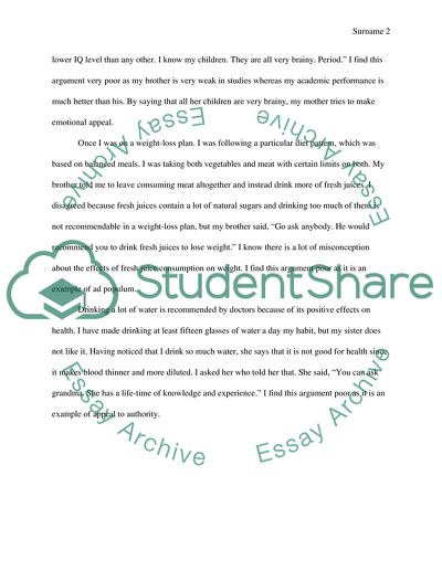 Poor Argument Examples