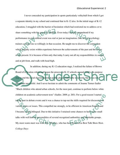 Educational Autobiography