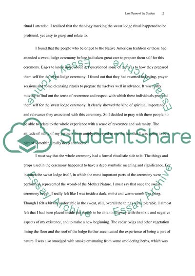 Visit to a Native American Sweat Lodge