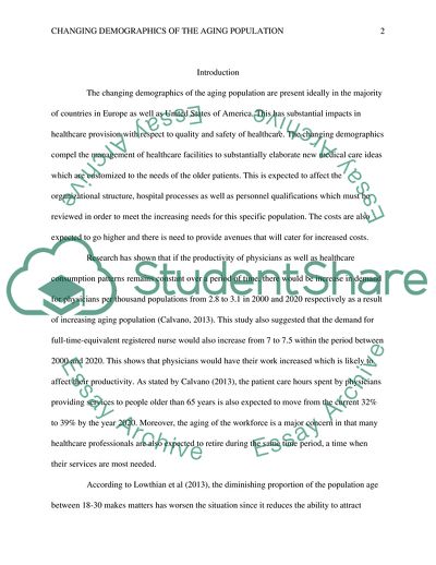 Demographics of the Aging Population and Impacts on Healthcare