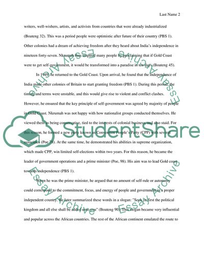 Nkrumah in Decolonization Movement of the Third World of 1950-1970s