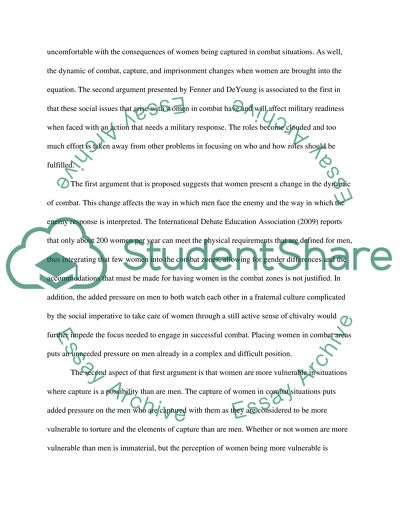 Women in combat positions: Women should be respected as women, not because they can emulate being a man