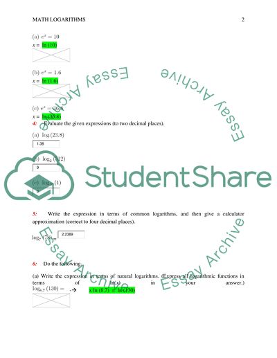 Logarithms math problems