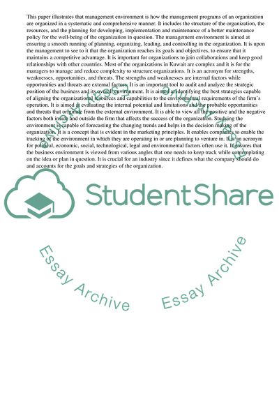 Management environment of Kuwait