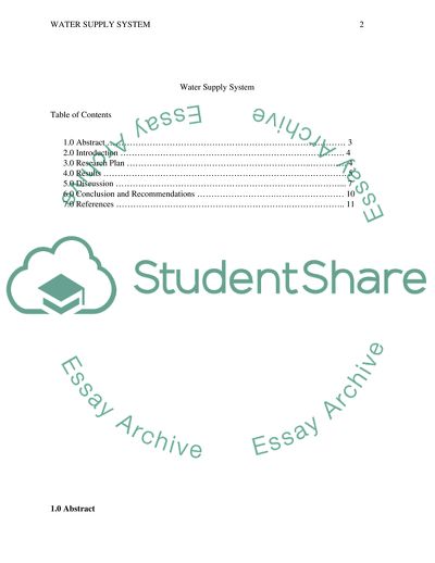 Does the Water Supply System Meet Need of the Current Customer