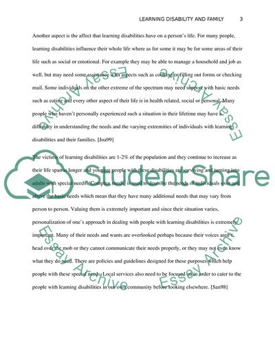 People With Learning Disabilities and Local Services