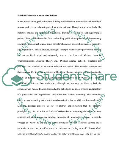 IS POLITICAL SCIENCE SCIENTIFIC